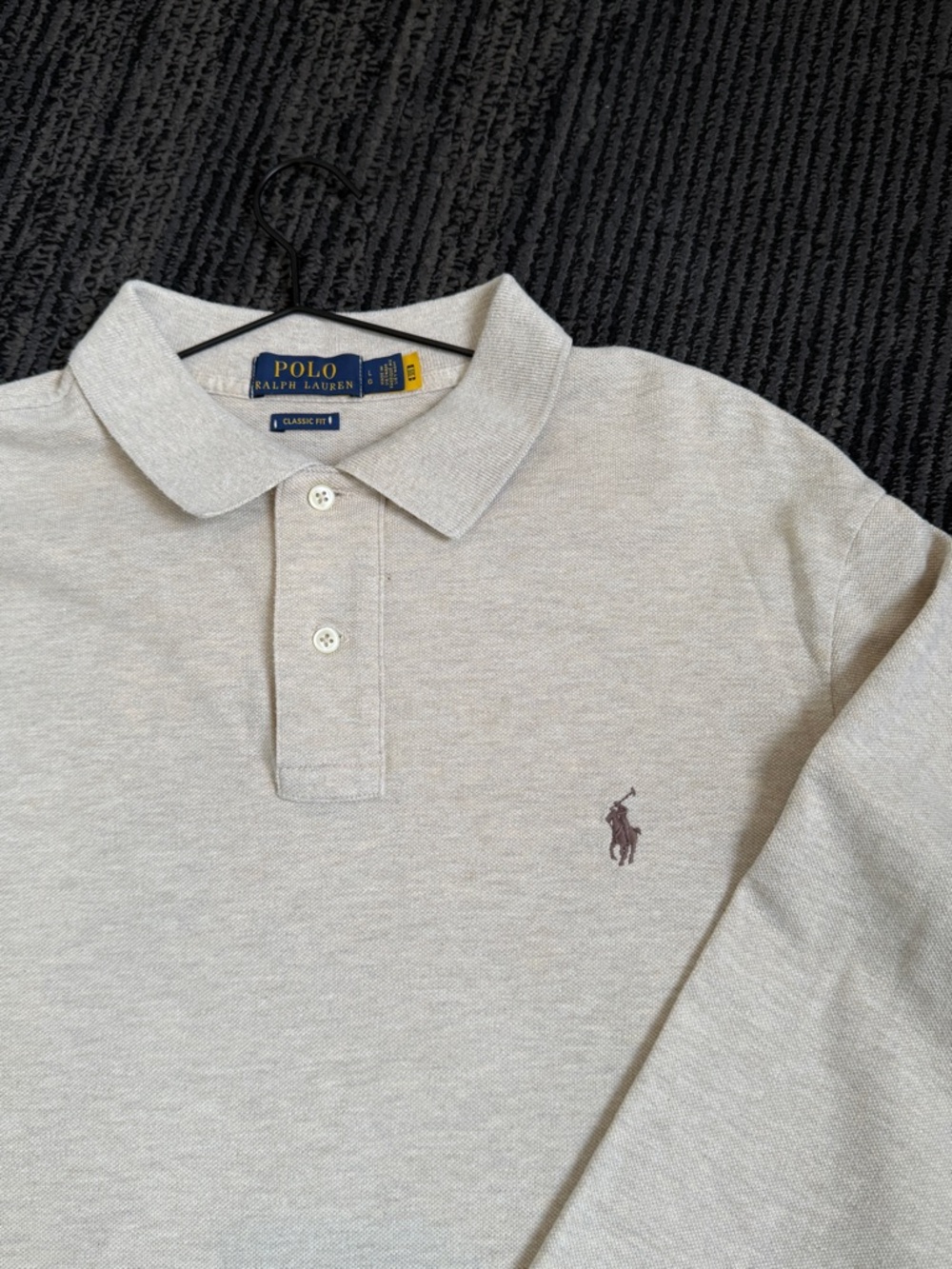 Polo Ralph Lauren Beige Long Sleeve Polo Shirt Classic Fit Size L - Picture 6 of 8